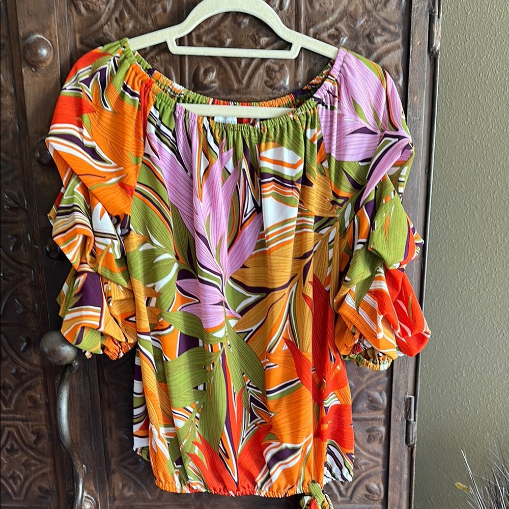 Colorful Off-Shoulder Women's Top